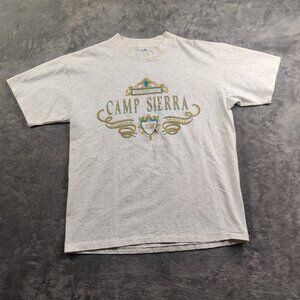 VTG Camp Sierra Shirt Mens Large White Mineral Washed Magic Summer Velva Sheen